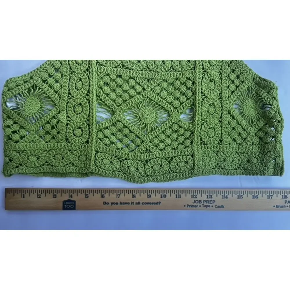 Zara Lime Green Crochet Crop Top